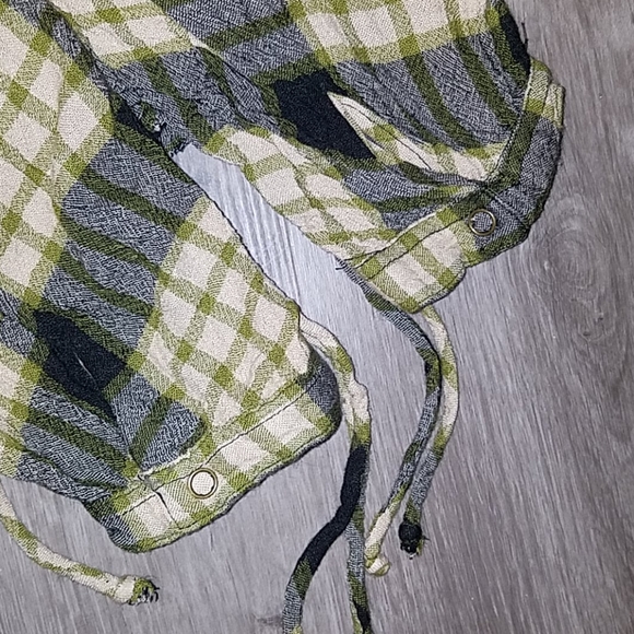 💜Firm Price💜Free People Plaid Ruched Sleeve Shirt - Picture 14 of 16